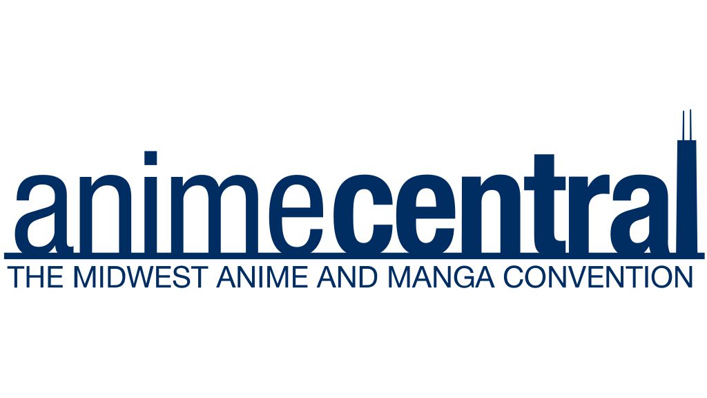 Anime Central logo with the tagline The Midwest Anime and Manga Convention and a stylized image of the Willis Tower forming part of the letter l.