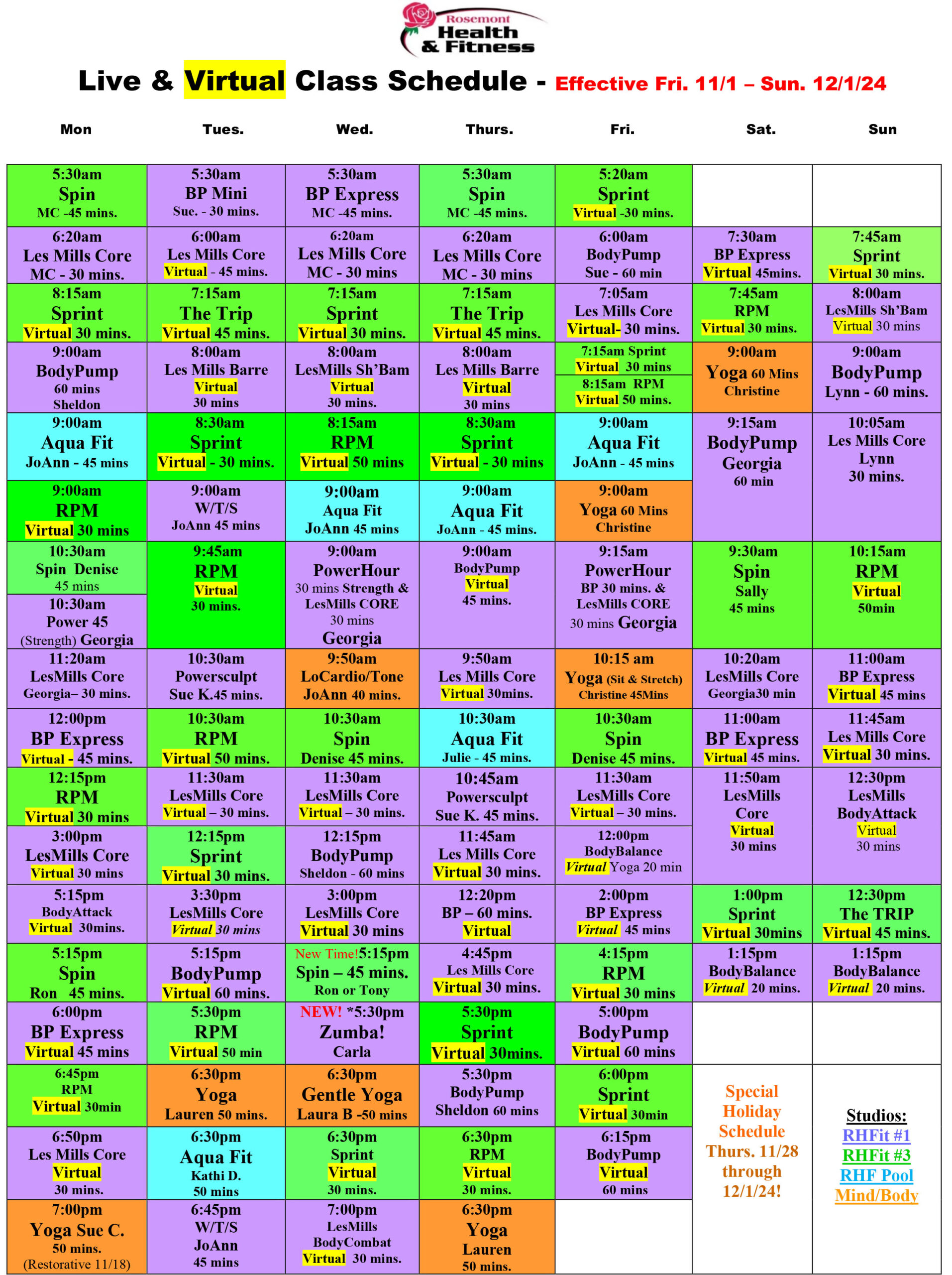 calendar-rosemont-health-and-fitness